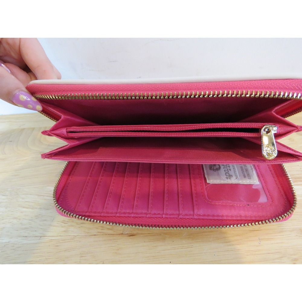SPARTINA 449 Pink Floral Wallet Wristlet Linen Leather EUC - Picture 7 of 8